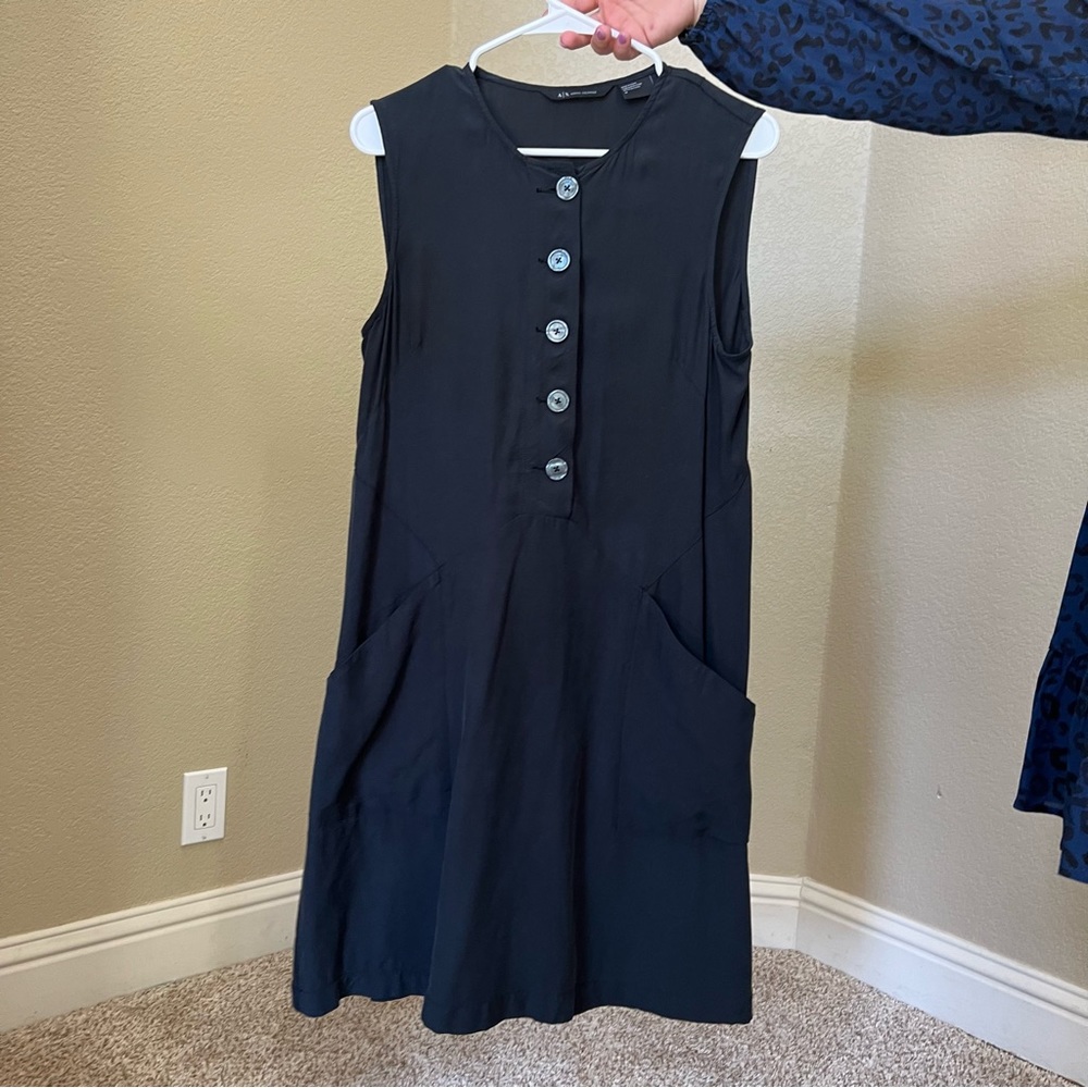 Armani Exchange black sleeveless dress